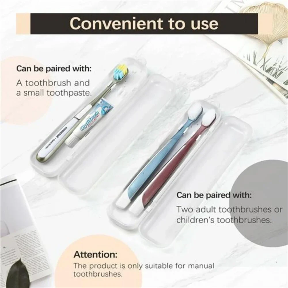 Toothbrush travel case holder set portable container for manual toothbrushes
